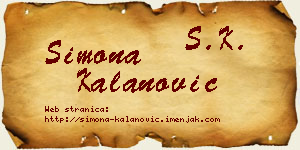 Simona Kalanović vizit kartica